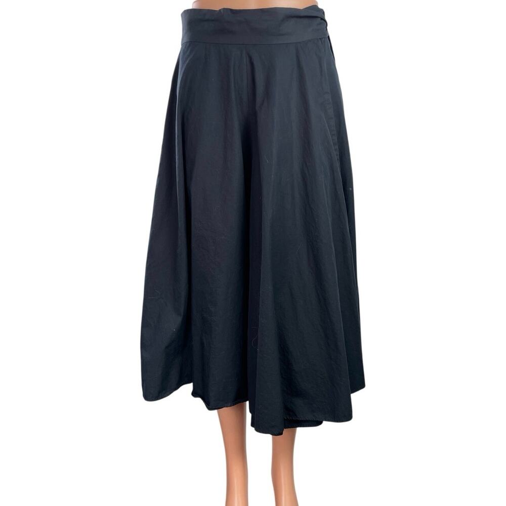 Escada Women's Black Wrap High Waist Ruffles Midi Maxi Flared A-Line Skirt 36